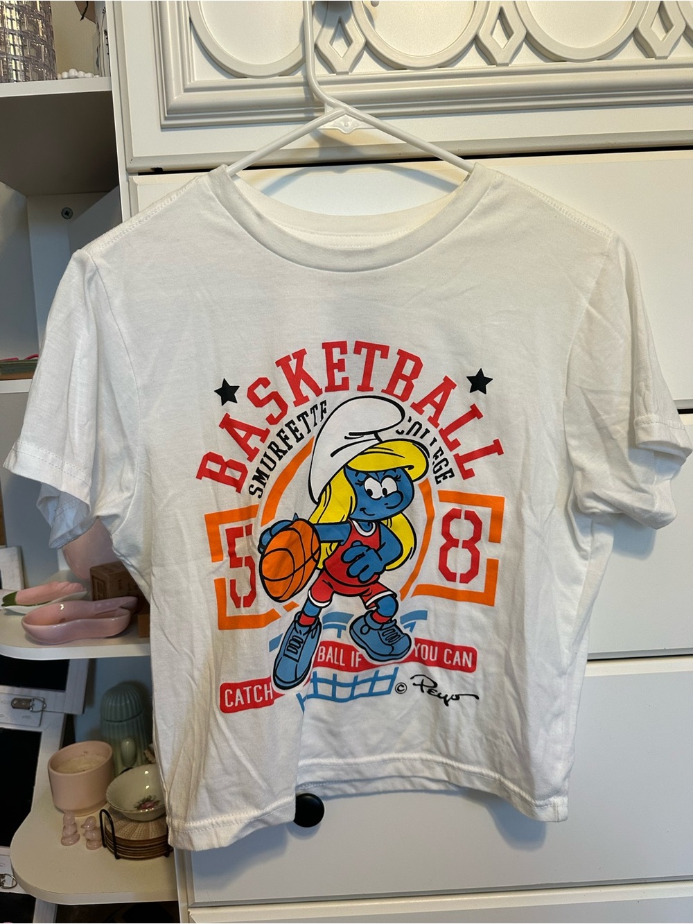 Smurfette White Kids' Basketball Graphic Tee